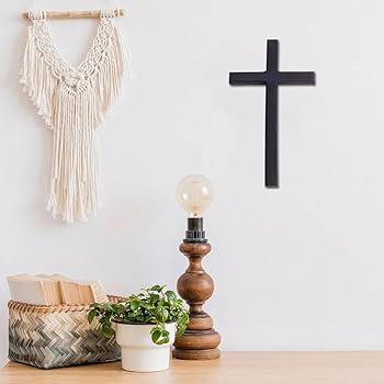 Amazon.com: HOBBIESAY Black Wooden Cross 9.84x5.51'' Wall
